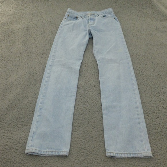 Levi's Other - Levis 501 Jeans Mens 26x31 Light Wash Blue Denim Button Fly Straight